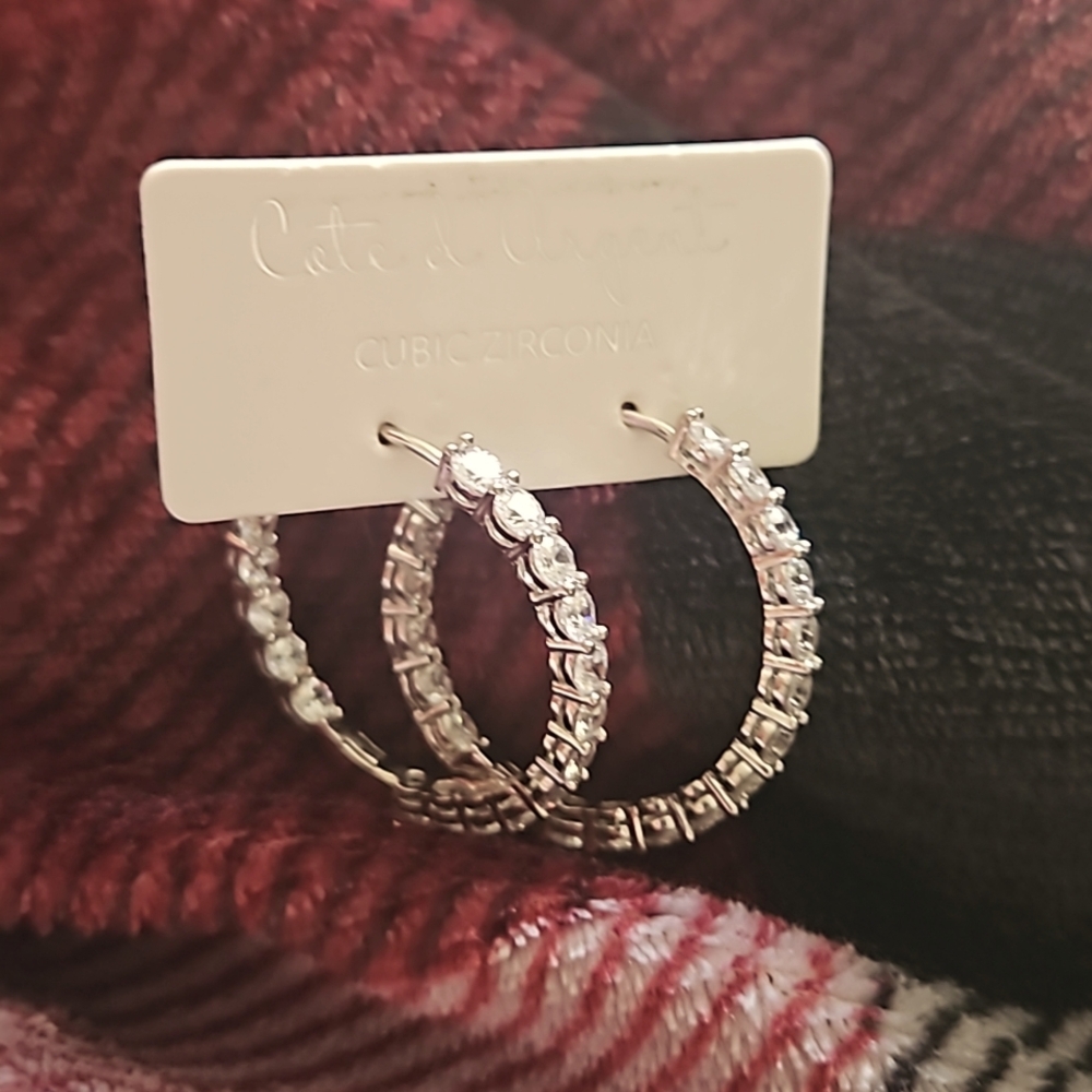 Cote d argent earrings cubic zirconia
